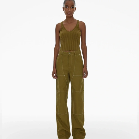 Helmut Lang Green Cotton Carpenter Pant